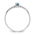 thumbnail image 2 of Solid 14k White Gold Blue Topaz Birthstone Marquise Engagement Ring Size 7.5, 2 of 6