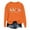 Orange, variant on Fiaer Halloween Sweatshirts Women Goose Letter Graphic Crew Neck Pullover Long Sleeve Loose Fit Trendy Breathable Tops Black S