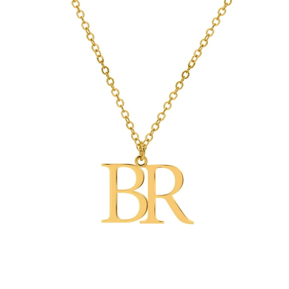 Personalized Two-Initial Block Name Necklace