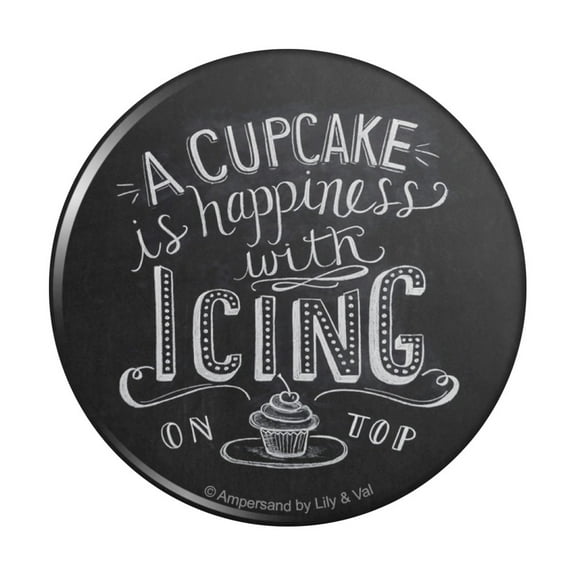 A Cupcake is Happiness with Icing Pinback Button Pin