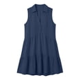 thumbnail image 4 of Horkkom Mini Dresses for Women Summer V Neck Solid Color Sleeveless Dress Beach Vacation Sundresses, S-2XL, 4 of 5