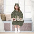 thumbnail image 7 of FORMRS Wearable Blanket Hoodie with Sleeves for Kids Cozy Flannel Sweatshirt, Beige Snowmen, 7 of 7