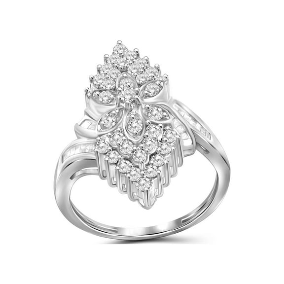 JewelersClub 0.925 Sterling Silver 1.00 Carat White diamond Ring for Women | Diamonds for Everyday Womens Wear