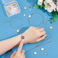 thumbnail image 4 of 1 Box 12pcs 2 Colors 22cm/24cm Stainless Steel Adjustable Slider Bracelets with Cabochon Connectors and Clear Glass Cabochons for Jewelry Making Golden & Stainless Steel Color, 4 of 8