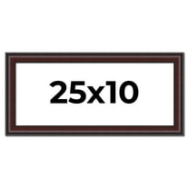 25x10 Frame Brown Round Mahogany Solid Wood Picture Frame | 1.625 Inch Moulding Width | with UV