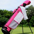 thumbnail image 4 of Juego De Club Infantil Junior De 5 Piezas, Juego De Entrenamiento De Club De Hierro Y Putter De Madera Junior De aleación Con Bolsa De Soporte Y Fundas Para La Cabeza Para Niños, 4 of 8