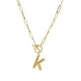 thumbnail image 1 of Collar de letras para mujer, de acero inoxidable de titanio, sencillo, collar de letras para mujer, de estilo europeo y americano, de acero inoxidable de 18 quilates, collar de letras para, 1 of 4