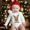 thumbnail image 1 of Body navideño personalizado con diseño de ciervo para bebé, ropa personalizada con nombre para recién nacidos, mono de manga larga para niños y niñas, trajes de fiesta para bebés, 1 of 5