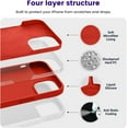 thumbnail image 2 of for iPhone 13 Case, Silicone Shockproof Slim Thin Phone Case for iPhone 13 6.1 inch Red, 2 of 13