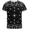 thumbnail image 1 of Black Bandana Pattern All Over Adult T-Shirt, 1 of 1