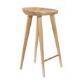 thumbnail image 1 of Tractor Contemporary Carved Wood Barstool - Natural Finish, 1 of 2