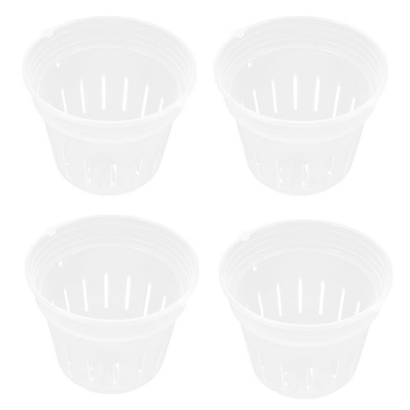 TITINICE Plant Nursery Pots Transparent 12.2X9.5Cm Plastic Round