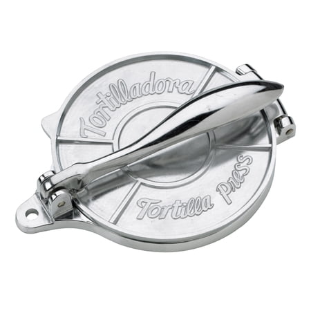 HIC Kitchen Tortilla Press Heavyweight Aluminum Forms 6-Inch Tortillas and Artisan Flatbreads
