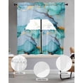 thumbnail image 2 of Turquoise Marble Swag Curtains for Living Room/Bedroom Windows, Abstract Green Modern Luxury Cracks Kitchen Curtains and Valances Set 36 Inch Length, Light Filtering Swags Valance Curtain Panels, 2 of 5