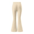 thumbnail image 6 of FRSASU Flare Leggings for Women High Waisted Fold Over Flared Yoga Pants Bootcut Comfy Workout Ladies Solid Leggings Beige-A, 6 of 7