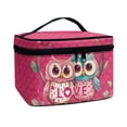 thumbnail image 2 of HELLHERO Happy Valentine's Day and Heart Owl Travel Cosmetic Makeup Bag (8.86"x6.5"x5.9") Portable and Durable for Women Men Portable Home Office, 2 of 4