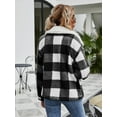 thumbnail image 4 of Chaqueta de mujer con cuello de solapa y botones, chaqueta de polar afelpado, 4 of 5