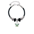 thumbnail image 2 of Delight Jewelry Silvertone Butterfly with Green Wings Godmother Celtic Knot Leather Bead Bracelet, 7"+2" Extender, 2 of 4
