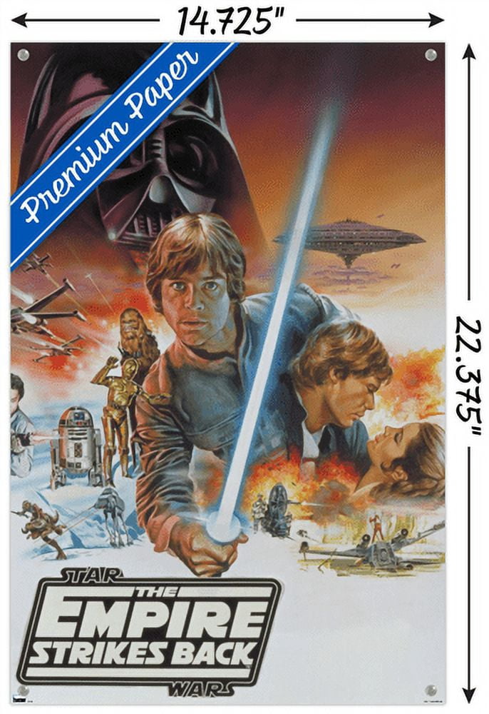 Star Wars: Empire Strikes Back - Cover Illustration Wall Poster with Pushpins, 14.725" x 22.375"