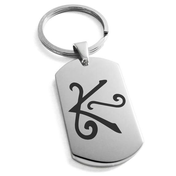 Stainless Steel Reiki Shanti Peace Engraved Dog Tag Keychain Keyring