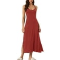 thumbnail image 2 of INSPIRE CHIC Women's Pajama Dress Slip Round Neck Cross Back Camisole Long Nightgowns S Red, 2 of 5
