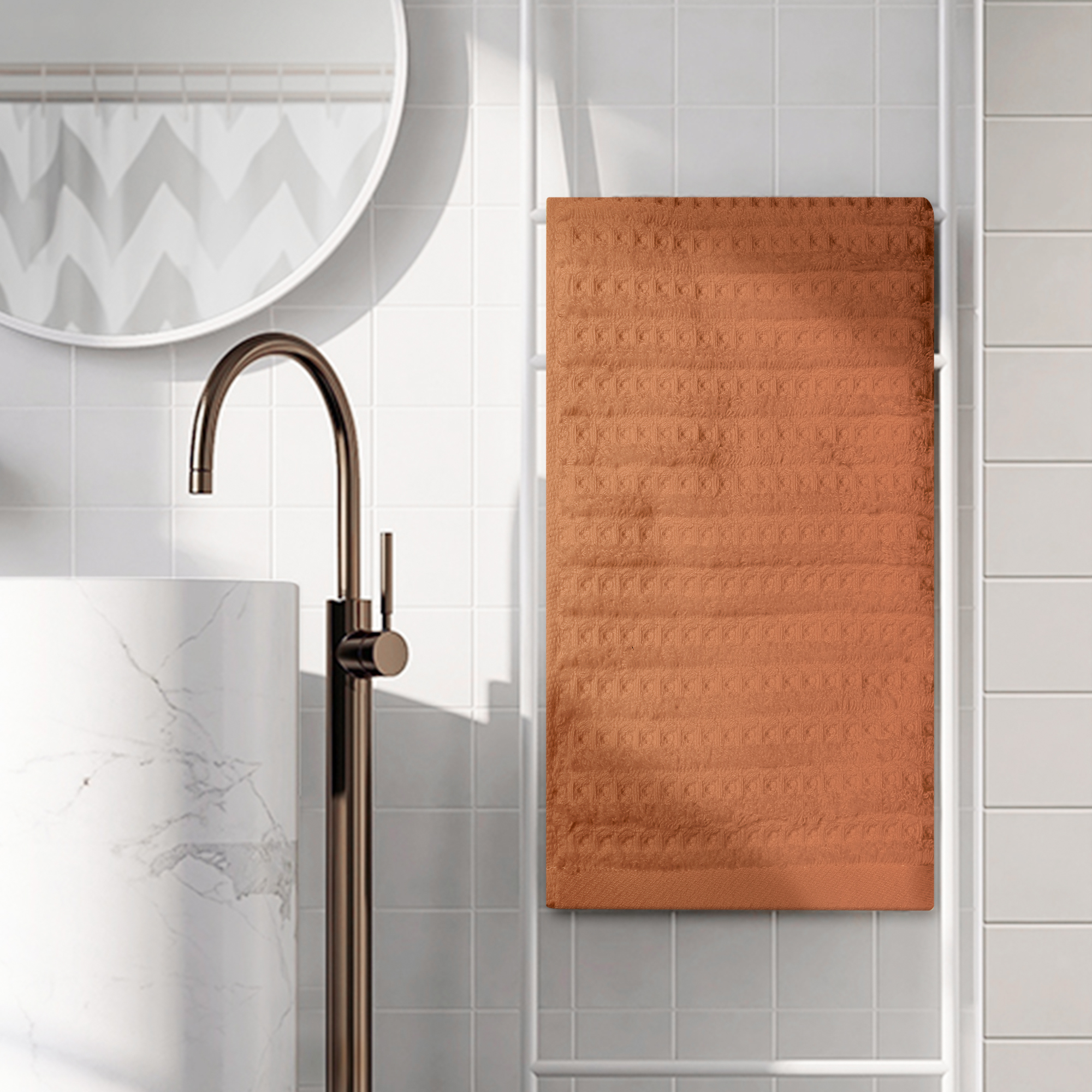 Unique Bargains Hand Towels 14" x 28" Soft Absorbent Towel Sets for Bathroom Hotel Kitchen Brown 2pk