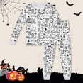 thumbnail image 2 of Shadoumai Halloween Pajamas for Solid Color Pajamas Ghost Print Funny Diy Hand Painted Pjs Soft Long Set Sleepwear Shirt and Pant Matching 2 Piece Summer Pajama Outfits, 2 of 4