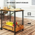 thumbnail image 3 of Outsunny Acacia Wood Outdoor Bar Cart with Wheels, Rolling 2-Tier Coffee & Drink Cart with 3 Bottle Holders, Outdoor Serving Cart for Patio, Teak, 3 of 9