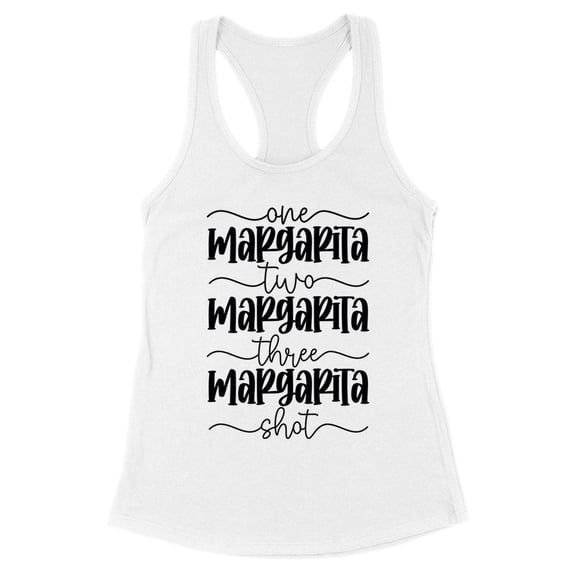 One Margarita Two Margarita Tank Top Fitted Racerback Women's Large White
