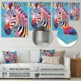 thumbnail image 4 of Designart "Expressionistic Stripes on a Colorful Zebra II" Animals Metal Wall Art Prints, 4 of 5