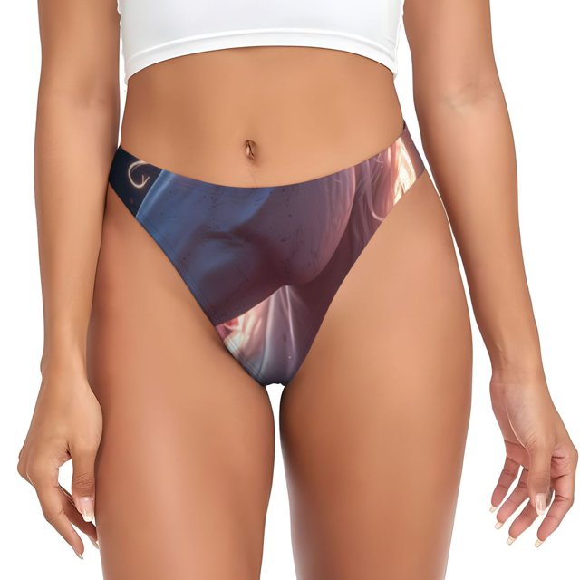 Fotbe Flower White Horse Tanga Sin Costuras para Mujer con Estampado – Panties Invisibles, Transpirables y Cómodos para Uso Diario-X-Small