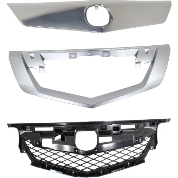 Grille For Acura 2009-2011 TL Base Sedan 2009-2011 TL SH-AWD Sedan Chrome Kit