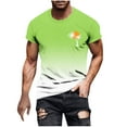 thumbnail image 2 of Hfnxid Mens Big and Tall Top Fashion Graphic Short Sleeve T-Shirt Slim Fit Gradient Crew Neck Tee Summer Classic Breathable Tropical Print Printed Shirts Green XXXXL, 2 of 6