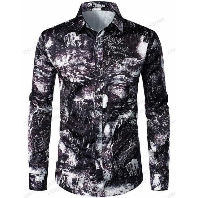 Camisas de leopardo para hombre, camisas de moda, camisas hawaianas de manga larga, blusas de playa cubanas, ropa para hombre, camisas con botones, ropa de calle