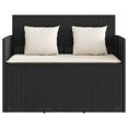 thumbnail image 2 of vidaXL Garden Bench with Cushions Black Poly Rattan, 2 of 5