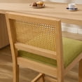 thumbnail image 3 of Bar Stools Set of 2, LEGAHOME 28" Bar Height Bar Stool, Farmhouse Linen Upholstered Bar Stool with Cane Back, Wood Bar Chairs for Kitchen Island Dining Room, Suitable for 40"-42" Table, Green, 3 of 9
