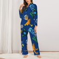 thumbnail image 3 of Disketp Pajamas Set Long Sleeve Sleepwear Womens Button Down Nightwear Pj Sets-Dinosaur In Space, 3 of 9