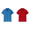 thumbnail image 1 of 2 Pack(Red 1PCS & Dark Blue 1PCS) Long Sleeve Striped Shirt Multipack Sparkly Shirts for Short Sleeve Shirt Button Closure Comfortable & Soft Fabric, 1 of 7
