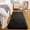 Black, variant on Dmlowu Extra Long Runner Rug, Non-Slip Washable Kitchen Mats for Floor, Fluffy Plush Solid Color Rugs for Living Room Hallway, "15.7 x 31.4"