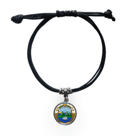 costa national emblem country bracelet leather wristband black jewelry