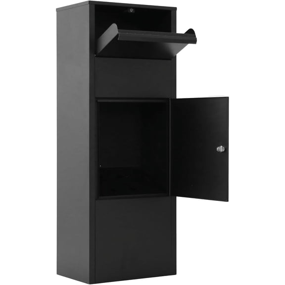 Extra Large Steel Package Delivery Box Express Mail Parcel Drop Box with Lockable Storage Compartment Heavy Duty Weatherproof for Outside for Home & Business (10.5"×15.5"×41.3")