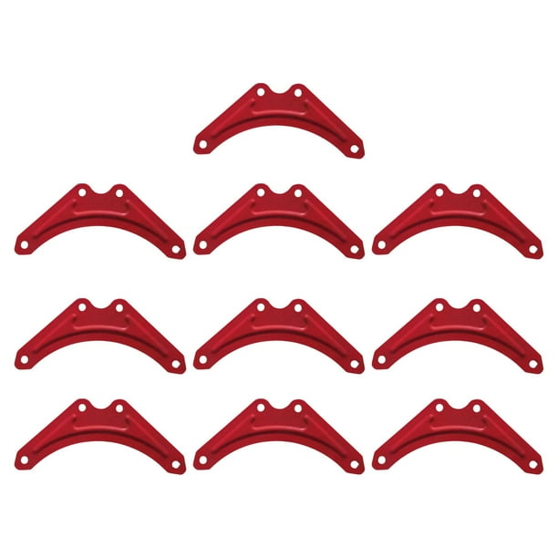10 láminas de fijación de refuerzo para escalera de tijera, fijación universal, triángulo resistente Rojo