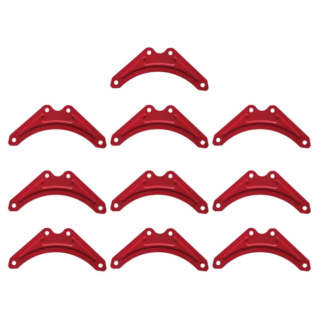 10 piezas de láminas de fijación de refuerzo para escalera de mano, soporte de esquina de ángulo fijo triangular Rojo