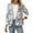 Blue, variant on Cropped Puffer Jacket for Women Floral Button Down Jackets Casual Lightweight Quilted Coat Blue M