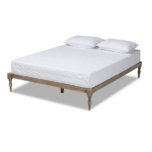 Baxton Studio Iseline Queen Size Grey Finished Wood Platform Bed Frame