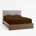 thumbnail image 4 of Fitted Sheet Only - Full XL Size, Chocolate Color 300-Thread-Count Egyptian Cotton 15-inch Deep Pockets 1-PC Bottom Fitted Sheet, 4 of 7