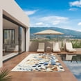 thumbnail image 3 of Orange Blue Botanical Outdoor Rug for Patio/Deck/Porch, Non-Slip Large Area Rug 6 x 9 Ft, Weeping Fall Eucalyptus Leaves Rustic Indoor Outdoor Rugs Washable Area Rugs, Camping Rug Carpet Runner, 3 of 8