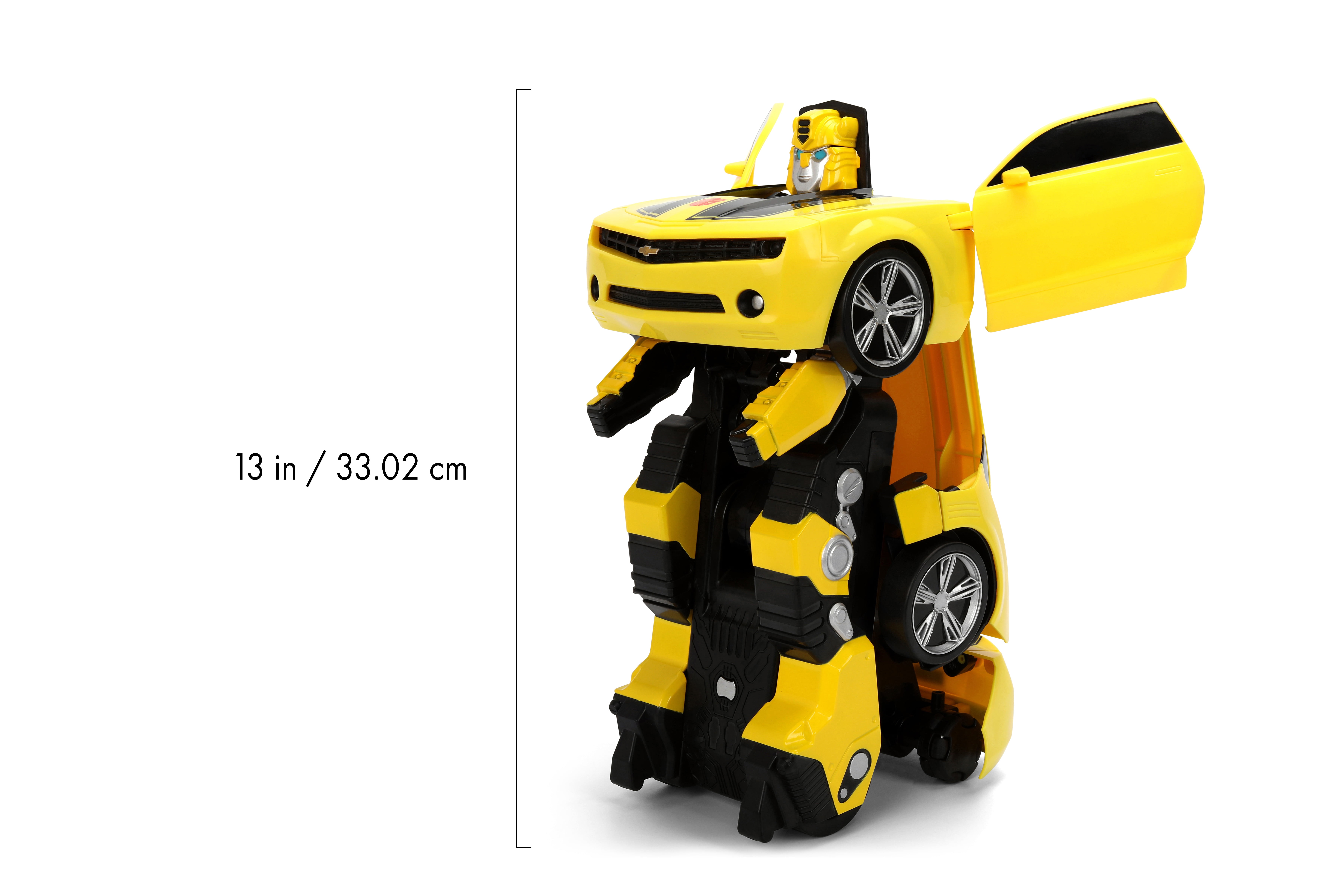 Transformers Bumblebee Converting RC by Jada Toys – Auto Transformation Robot with Electronic Sounds, 11", Radio Control Cars