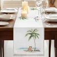 thumbnail image 3 of Table Runners 60 Inches Long Dress Scarves, Beach Coastal Farmhouse Kitchen/Dining Table Runner, Small Coffee Tablerunners, Summer Nautical Ocean Palm Tree Seaside 13x60 Inch, 3 of 9