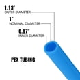 thumbnail image 1 of Tubo Pex VEVOR, tubo Pex de 1 pulgada, manguera Pex flexible de 300 pies, sin barrera de oxígeno, bobina de tubo Pex, línea de agua Pex de 80-160 psi, tubería Pex azul para agua caliente y fría, 1 of 9